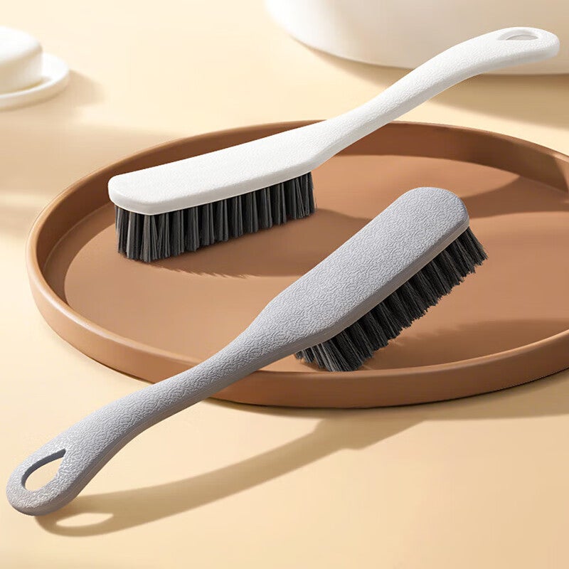 JD Jing Zao MENGTING Household Long-Handle Shoe Brush, Can Be Hanged, Plastic Shoe And Laundry Brush, Multifunctional Cleaning Brush, Gentle on Shoes [2-Pack] - Image 2