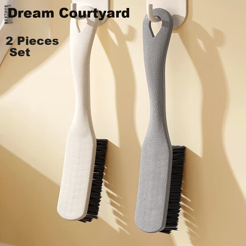 JD Jing Zao MENGTING Household Long-Handle Shoe Brush, Can Be Hanged, Plastic Shoe And Laundry Brush, Multifunctional Cleaning Brush, Gentle on Shoes [2-Pack] - Image 1