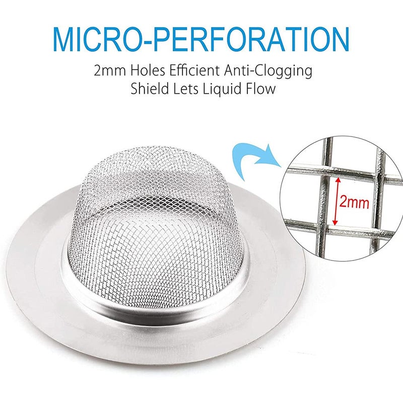 Shoppingekart Sink Drain Strainer Stainless Steel Mesh Sink Strainer Anti Clogging Hair Drain Catcher for Most Kitchen Sinks Drains Perforated Rust Free Inner Ring Size 4 CM MaterialStainless Steel  - Image 4