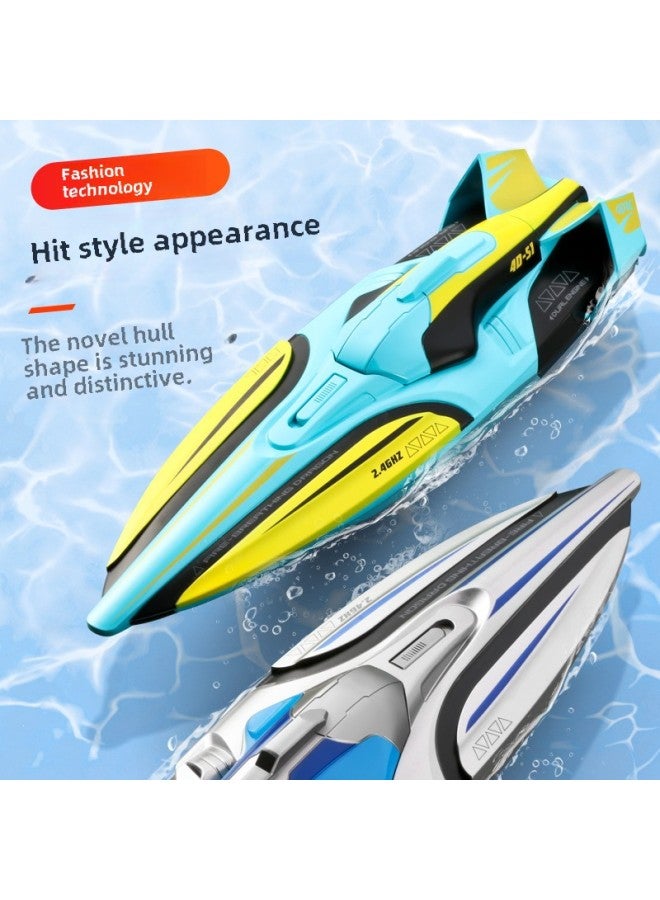 S1 Remote Control Boat Wireless Electric Long Endurance High Speed 2.4G Speedboat Water Boat Model Children's Toy Large-color:S1-High Speed Boat-Starry Sky Silver-Specifications:Four Battery Package-three Backup Batteries - Image 1