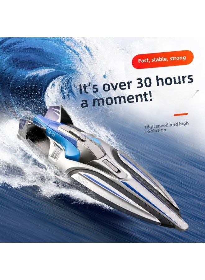 S1 Remote Control Boat Wireless Electric Long Endurance High Speed 2.4G Speedboat Water Boat Model Children's Toy Large-color:S1-High Speed Boat-Starry Sky Silver-Specifications:Four Battery Package-three Backup Batteries - Image 3
