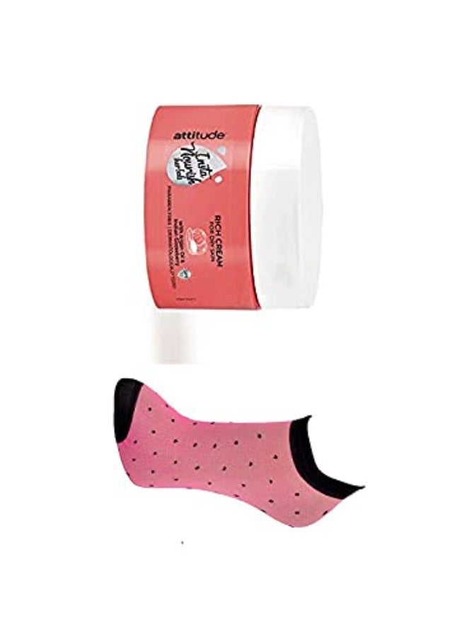 Nutrilite Amway - attitude insta nourish herbals rich cream for dry skin - 45 grams and women thin socks [free size] [Assorted Colors] - Image 2