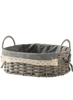 Cozy Nest Set of 2 Eco-Friendly Woven Baskets with Handles – Durable Oval Handwoven Storage Bins with Sturdy Plastic Frame, Removable Fabric Liners, and Versatile Storage for Living Room, Bedroom, Bathroom, and Nursery – Grey  - Image 5