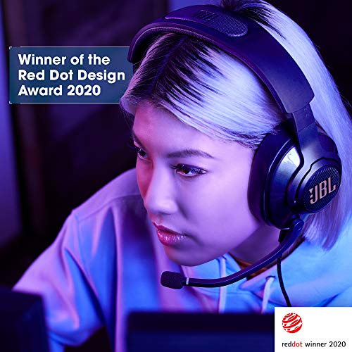 JBL Quantum 400 - USB over-ear gaming headset with game-chat balance dial, JBL QuantumSURROUND and DTS, Voice focus directional flip-up mic and memory foam ear cushions (Black) - Image 2