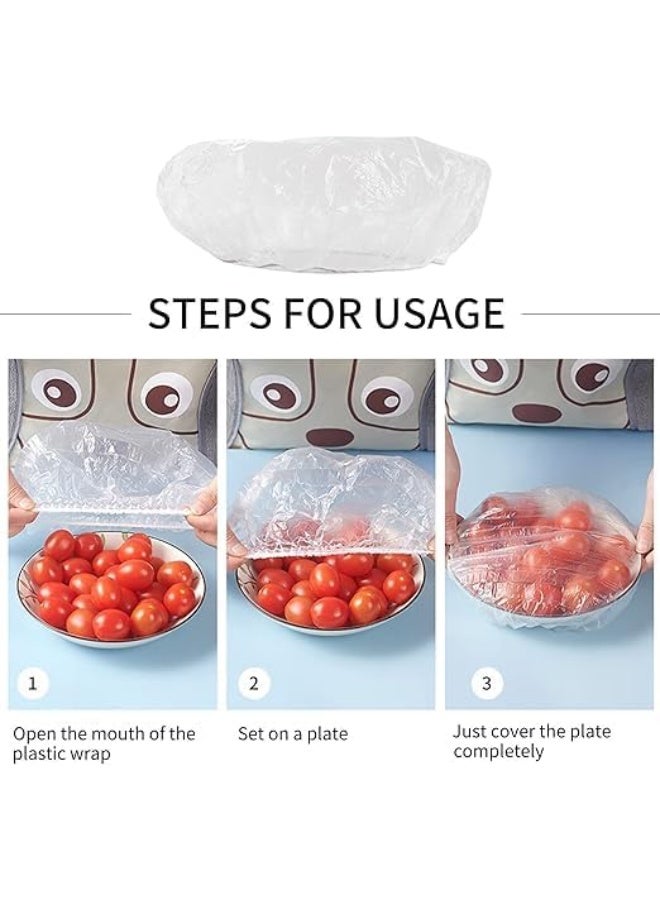 Set of 50 Disposable LARGE SIZE Plastic Covers Multipurpose Waterproof Elastic Opening Transparent Single Use Protection For Food Appliances Bowls Kitchen Storage Hygiene Safety Daily Household Use - Image 3