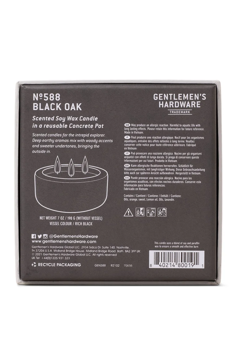 جنتلمنز هاردوير Concrete Candle Black Oak 7oz