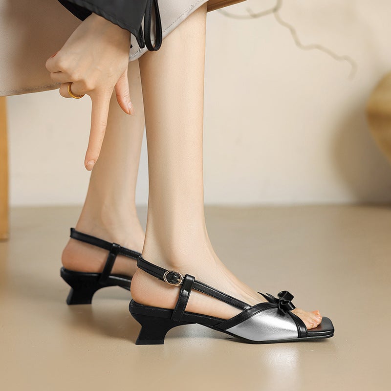 Supply Spring Casual Low Heel 32-43 Size Square Head Breathable Ladies Sandals - Image 2