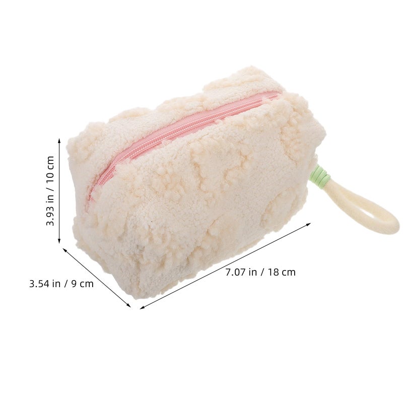 Large Capacity Plush Heart Design Cosmetic Bag Travel Toiletry Pouch Storage Organizer - Image 3