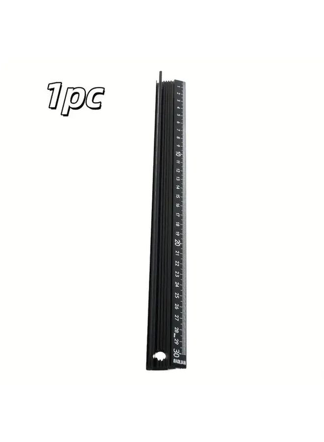 Cool Black 11 81 Inch Metal Ruler High Precision Aluminum Alloy Straightedge - Image 1