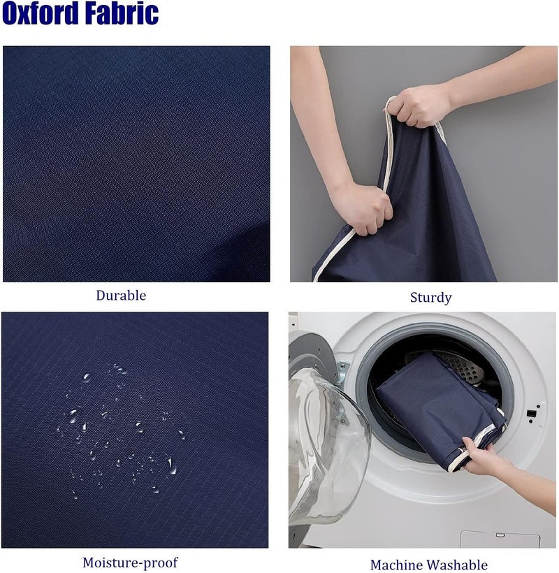 شنطة تخزين سعة 84 لتر مع مقبض معزز وسحاب من قماش اوكسفورد لتخزين الملابس والبطانيات والألحفة والملايات ، مع نافذة شفافة، مجموعة من 3 قطع، - Image 3