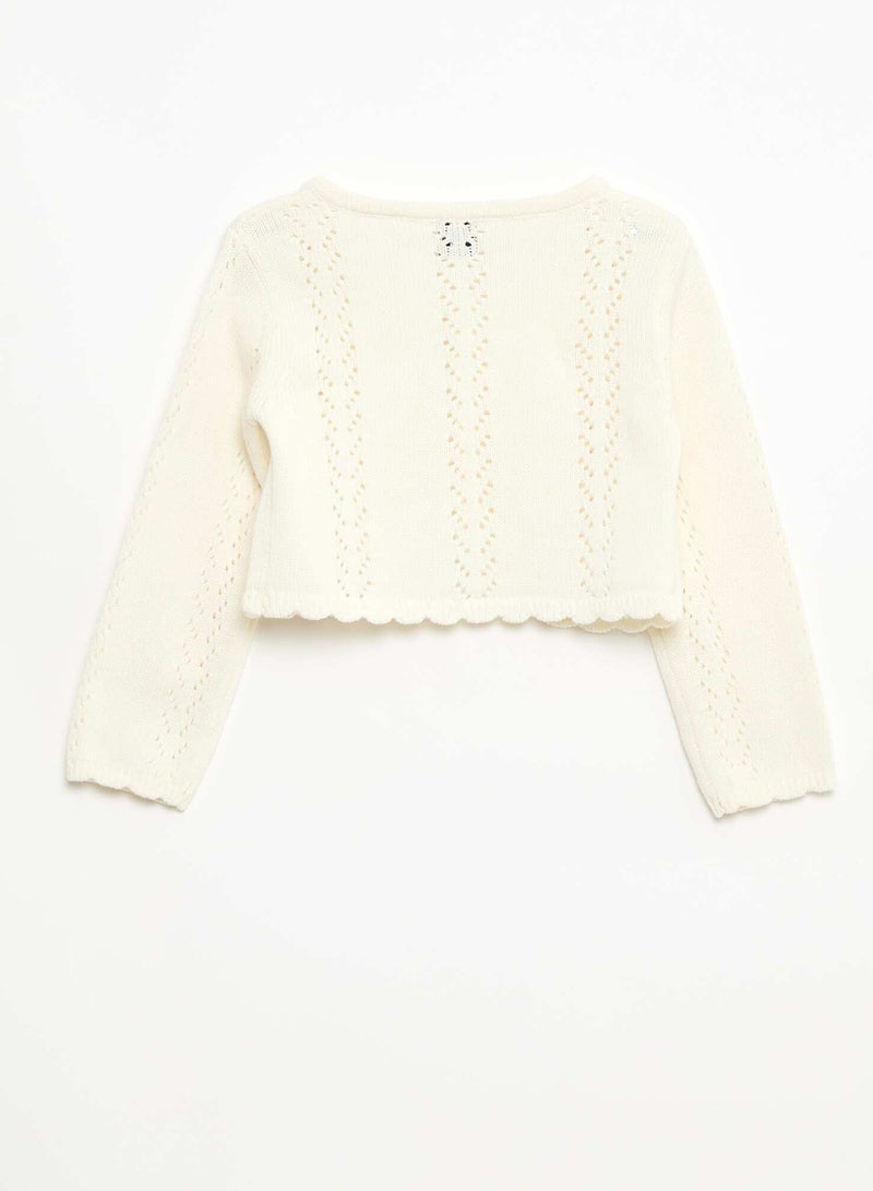 Kiabi Open Knit Bolero White - Image 3
