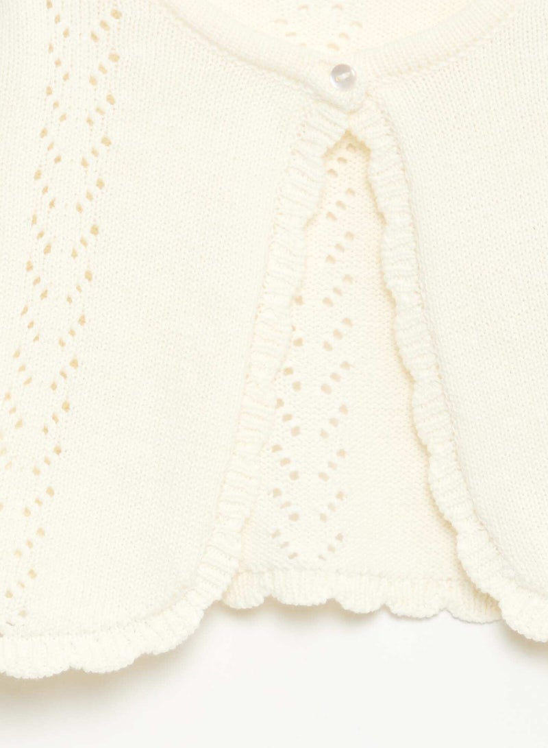 Kiabi Open Knit Bolero White - Image 2