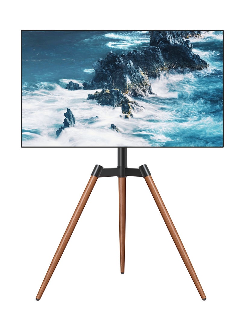 Hamood - HAMOOD 2025 Modern Style for 37-65 inch Swivel TV Mount with Height Adjustable Wooden TV Tripod Floor TV Stand Weight Capacity 35 Kg - Image 1