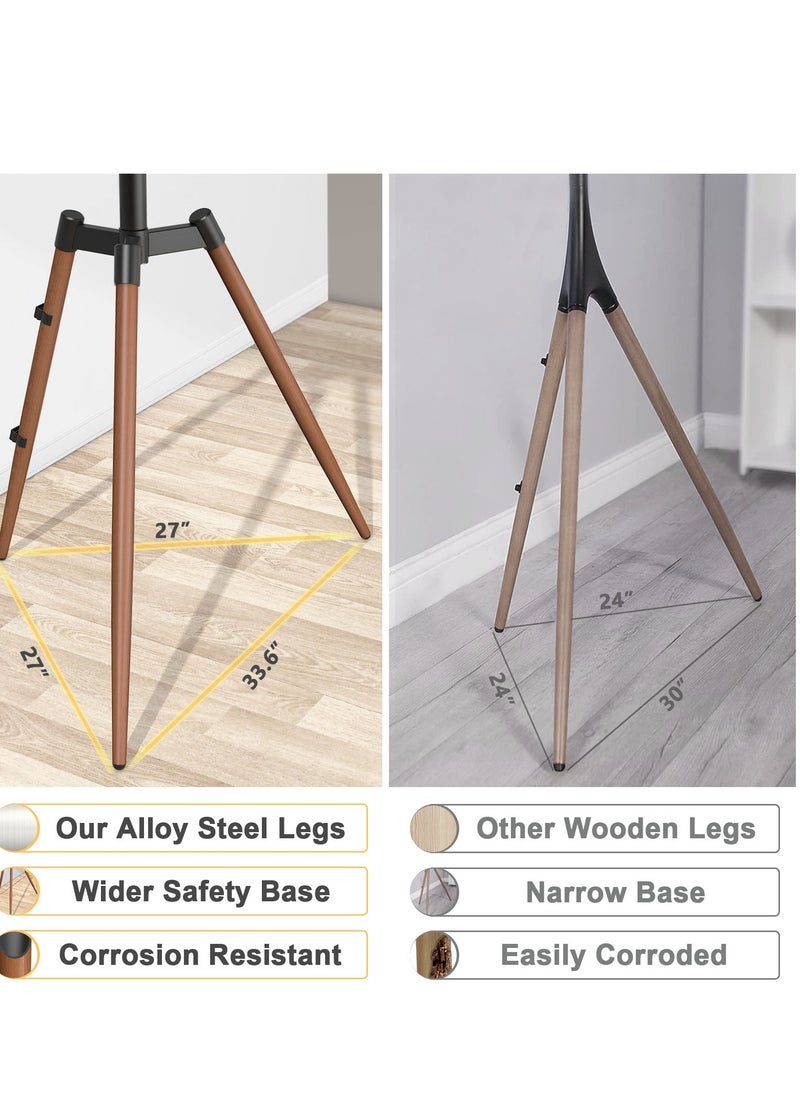 Hamood - HAMOOD 2025 Modern Style for 37-65 inch Swivel TV Mount with Height Adjustable Wooden TV Tripod Floor TV Stand Weight Capacity 35 Kg - Image 1