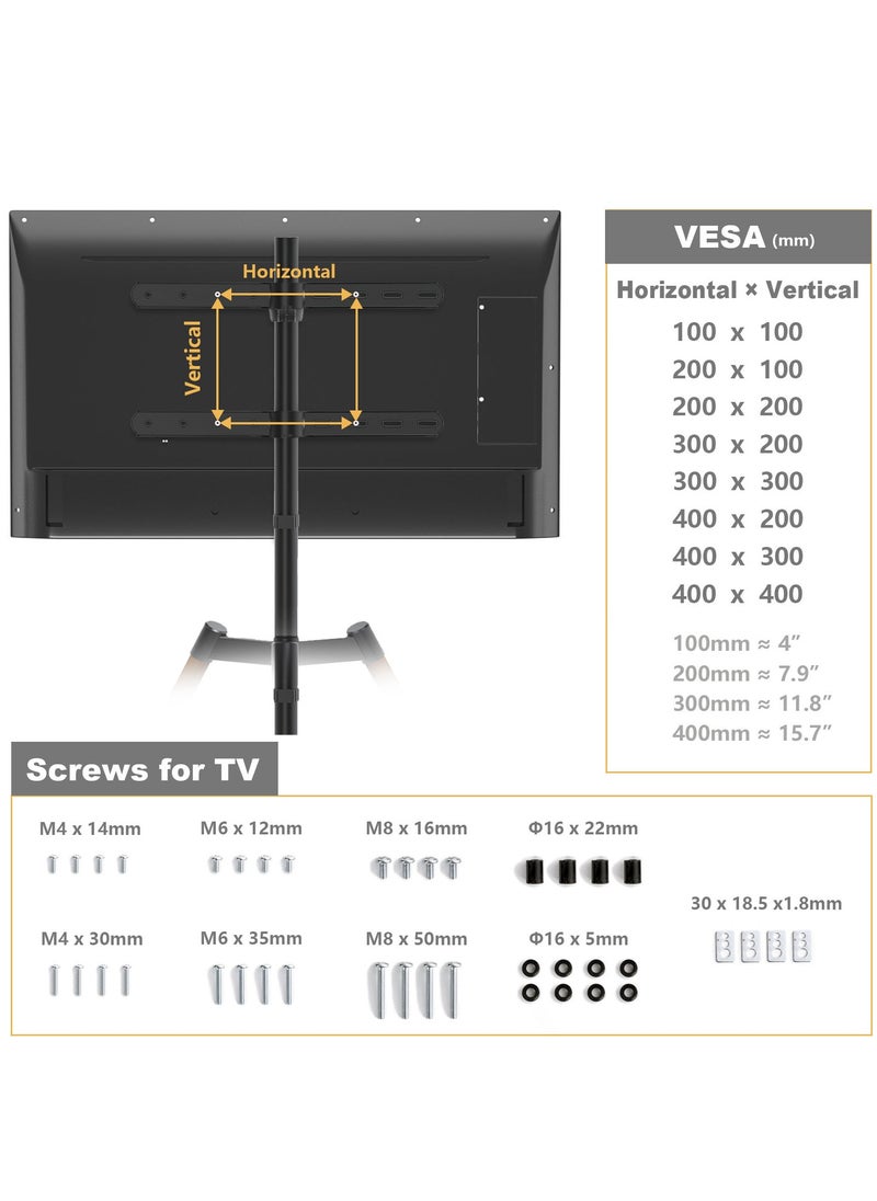 Hamood - HAMOOD 2025 Modern Style for 37-65 inch Swivel TV Mount with Height Adjustable Wooden TV Tripod Floor TV Stand Weight Capacity 35 Kg - Image 1