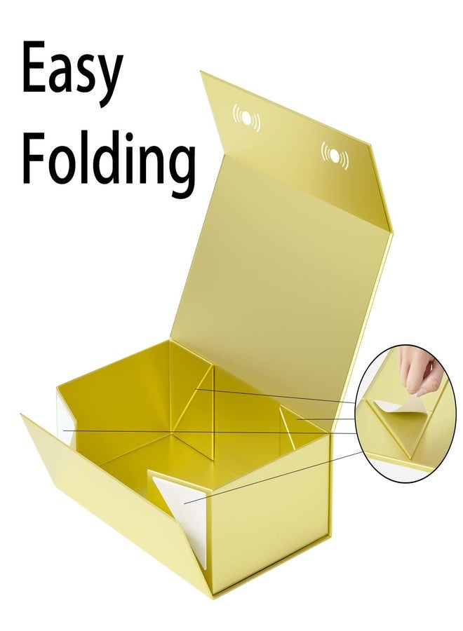 RYDDOY Gold Gift Box, 12x6x4'' Gift boxes for Presents with Lids Magnetic Closure Rectangle Collapsible for Groomsman Gifts Box, Wedding, Christmas Day and Birthday Party - Image 4