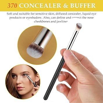 Amaxiu 3 Pcs Foundation Contour Brush Set Foundation Concealer Blusher Kabuki Brushes for Blending Sculpting Highlighting Mineral Makeup - Image 5