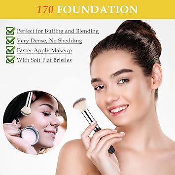 Amaxiu 3 Pcs Foundation Contour Brush Set Foundation Concealer Blusher Kabuki Brushes for Blending Sculpting Highlighting Mineral Makeup - Image 3