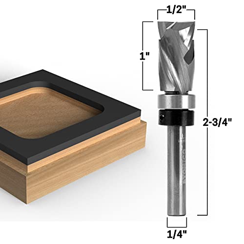 Yonico Flush Trim Router Bits Pattern Bit Compression Ultra-Performance Top Bearing 1/4-Inch Shank 33208q - Image 4