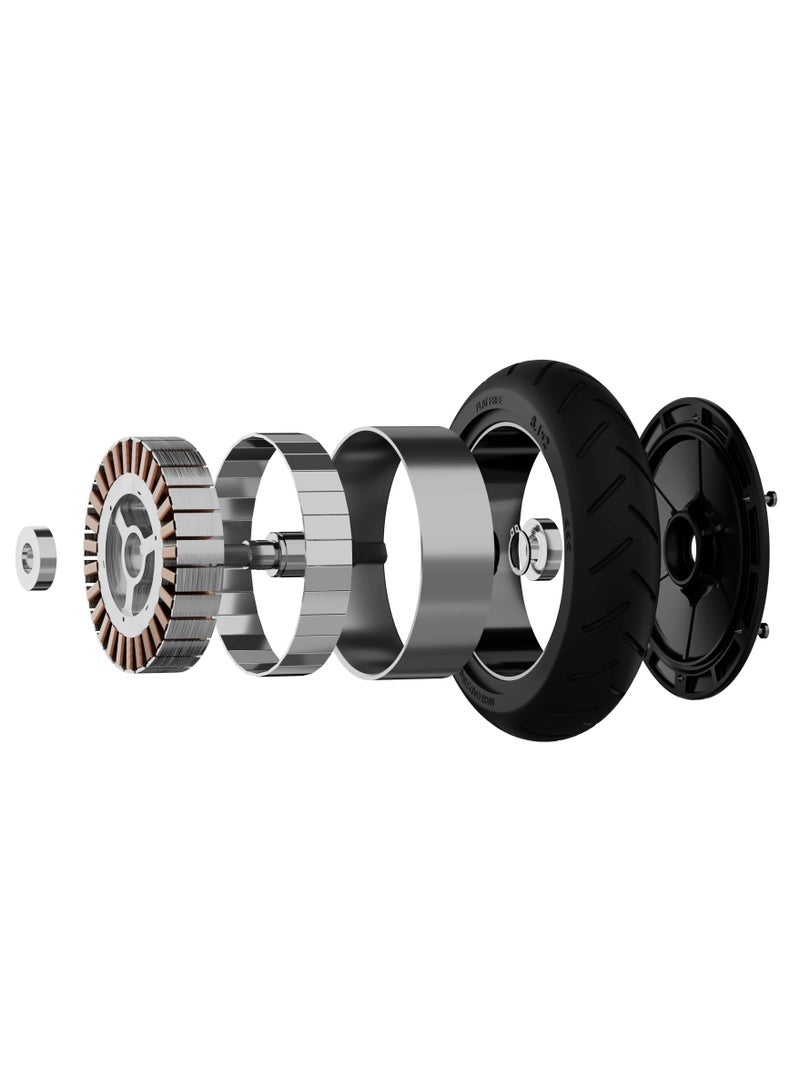 ninebot Segway E2 Plus II Electric Scooter | Front Suspension, 2.8" LED Screen, Double Break, Front/Break/Turn Lights, 8.1" Non-Flat Tires, up to 90KG Driver Wt, 25kph Speed, 20km Range - Black/Grey - Image 5