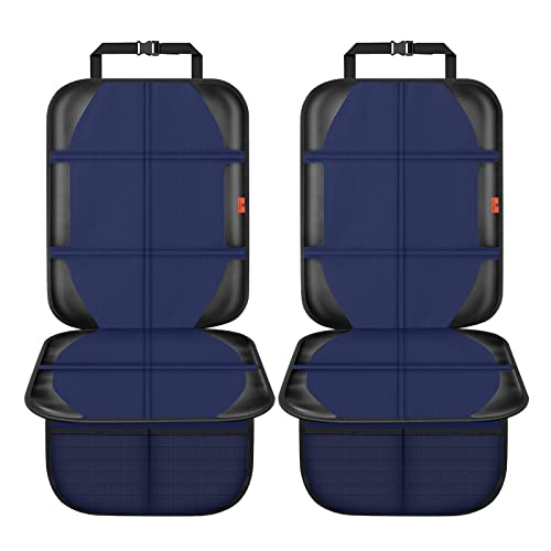 XHYANG Car Seat Protector2 Pack Automotive Seat Protectors Baby Carseat Pad Waterproof Durable 600D Fabric for Child Baby Car Seat Mat Vehicle Pet Cover 2 Storage Pockets Blue - Image 3