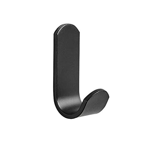 KolorFish Adhesive Hooks, Heavy Duty Stainless Steel Wall Hooks for Hanging Jackets, Kitchenware, Bathrobes, Bath Towels, Coat, Bag, Party Light Strip (Black) Pack of 5 - Image 2