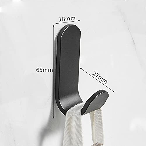 KolorFish Adhesive Hooks, Heavy Duty Stainless Steel Wall Hooks for Hanging Jackets, Kitchenware, Bathrobes, Bath Towels, Coat, Bag, Party Light Strip (Black) Pack of 5 - Image 3