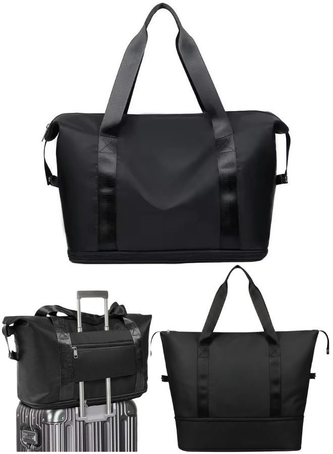 هونغ فو حقيبة رياضية قابلة للتوسيع مقاومة للماء للسفر والجيم والتمارين اليومية – شنطة متعددة الاستخدامات مع جيوب تنظيم داخلية واسعة وخفيفة الوزن لتخزين الملابس والمعدات الرياضية والأغراض الشخصية - Image 1