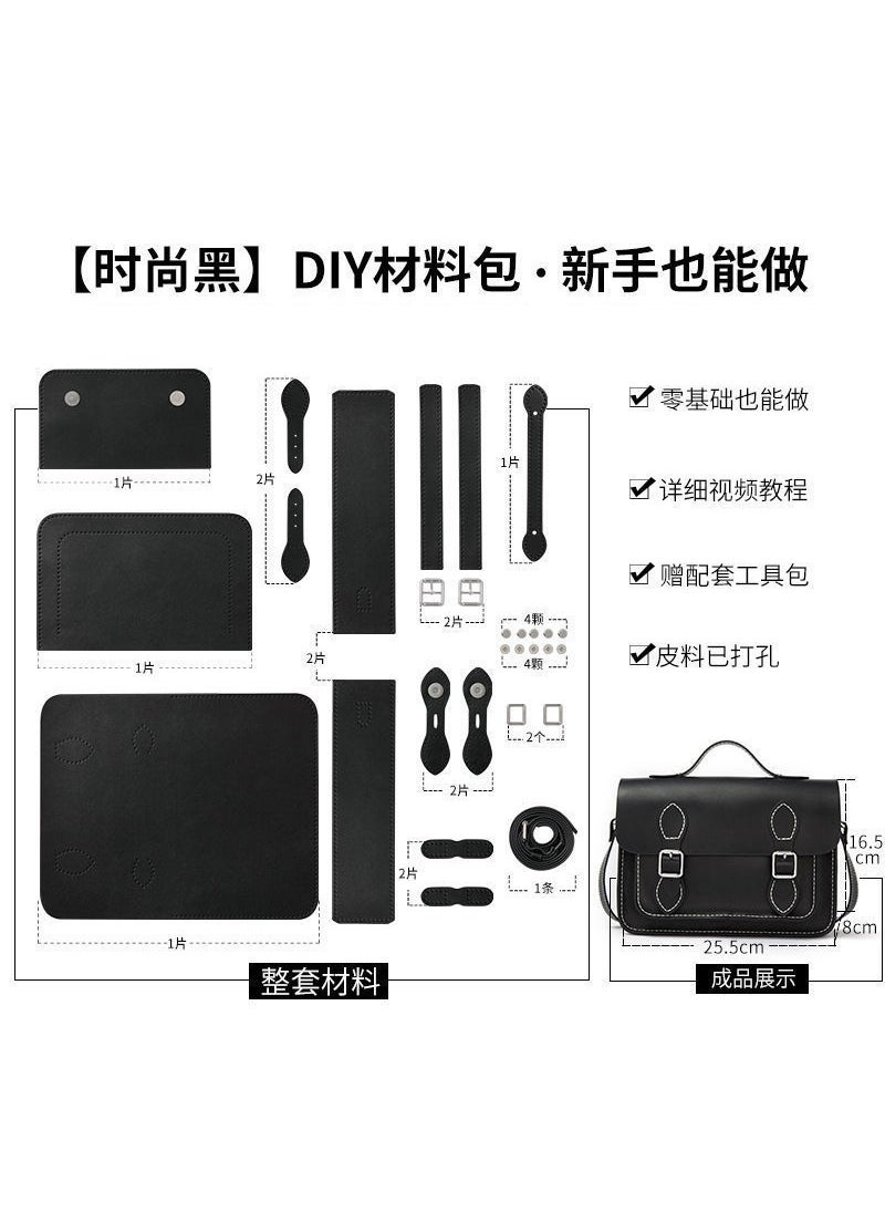 Generic - Handmade DIY Cambridge Satchel Fashion Bag Black - Image 1