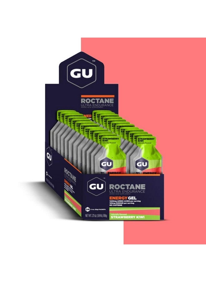 GU Energy Roctane Ultra Endurance Energy Gel, Vegan, Gluten-Free, Kosher, and Dairy-Free On-The-Go Sports Nutrition for Running, Biking, Hiking or Skiing, Strawberry Kiwi (24 Packets) - Image 4