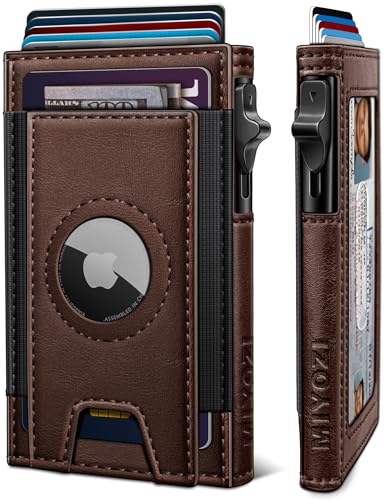 miyozi Airtag Wallet for Men Slim Pop Up Credit Card Holder RFID Blocking Mens Minimalist wallet for 79 Cards ID Window with Gift Box - Image 1