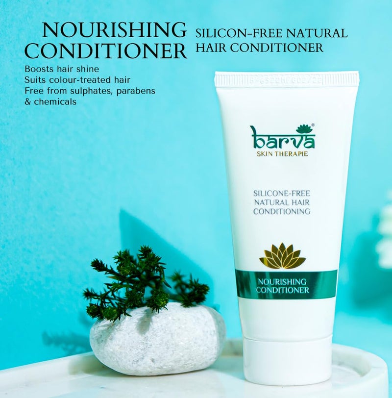 Barva Nourishing Natural Hair Conditioner For Dry Frizzy Hair Coloured Hair SLS Paraben Free Contains Aloe Vera Hibiscus Extracts 50ml - Image 2