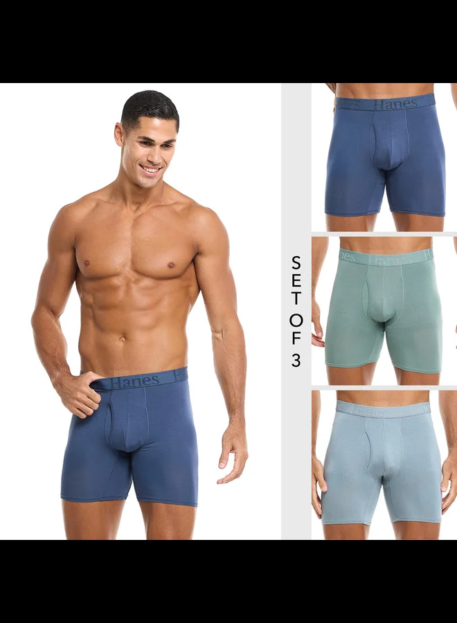 Hanes  OSSBB3 Boxer Brief Mens Hanes P3 MRL Originals SuperSoft Boxer  | Best Price UAE