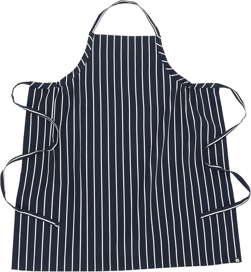 Chef Works Unisex English Chef Apron, Navy W/Chalk Stripe, One Size - Image 2