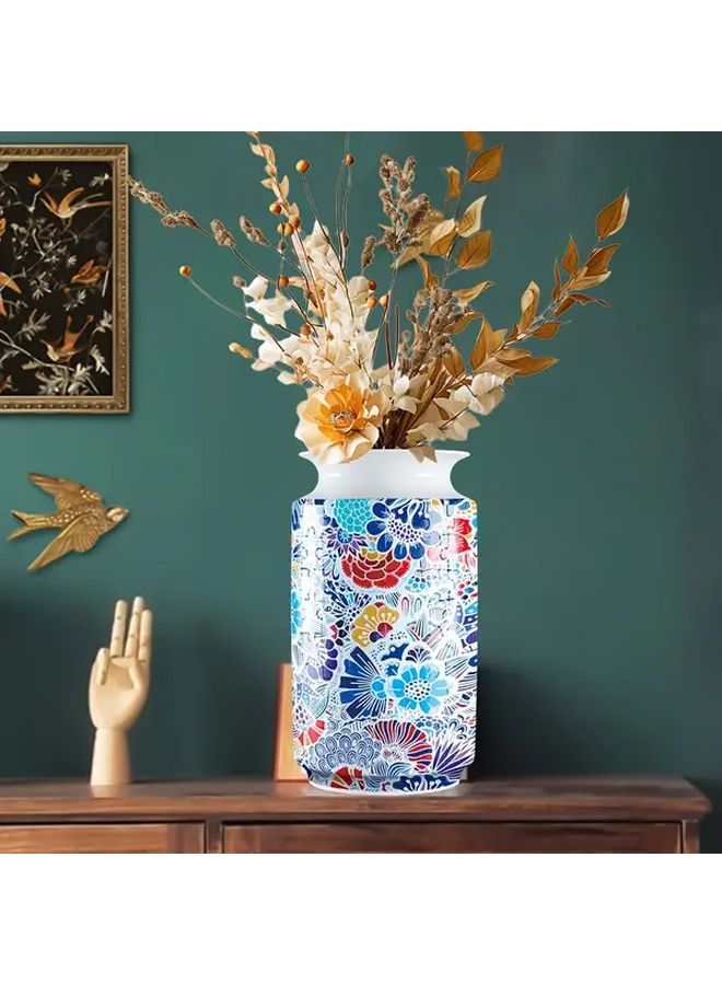 3D لغز إناء اللوتس رافعة التاج الأحمر 162 قطعة بلاستيكية ديكور المنزل والمكتب هدية زهرية - Image 5