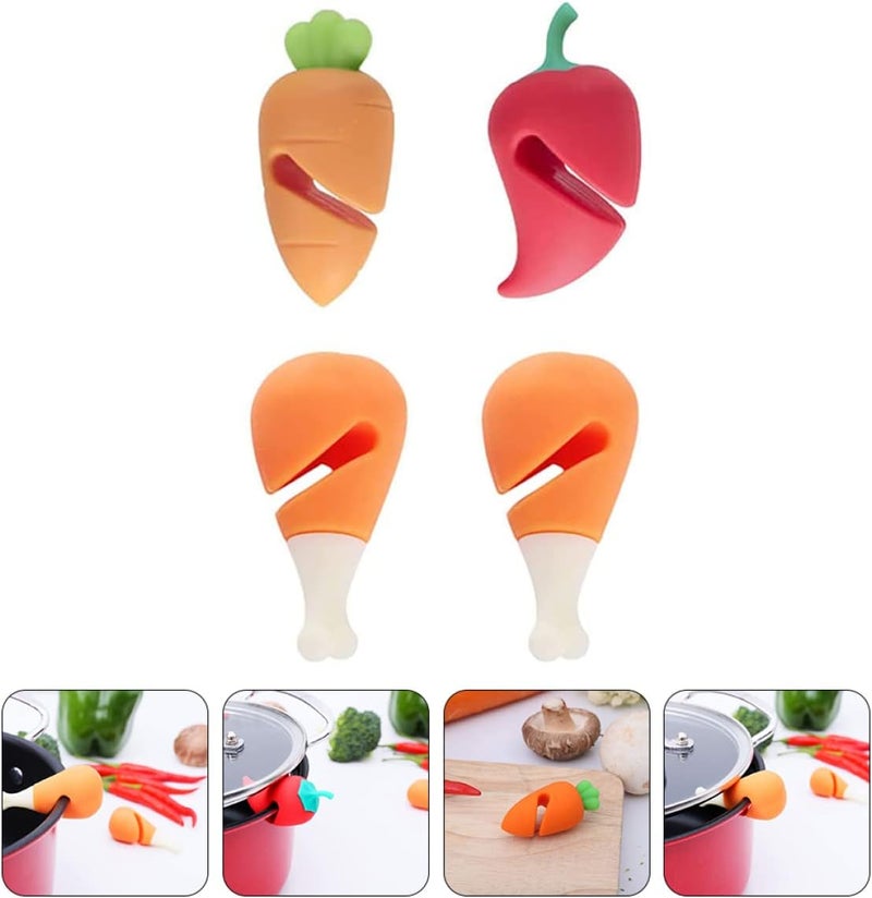8pcs Household Pepper Chili Stoppers Stand Boil Proof Spill-proof Anti Holders Leg The Food Chicken Releasers Pots Keep Tools Silicone Tool Shape Rack Releaser - Image 5