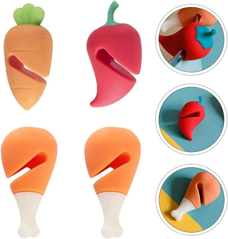 8pcs Household Pepper Chili Stoppers Stand Boil Proof Spill-proof Anti Holders Leg The Food Chicken Releasers Pots Keep Tools Silicone Tool Shape Rack Releaser - Image 3