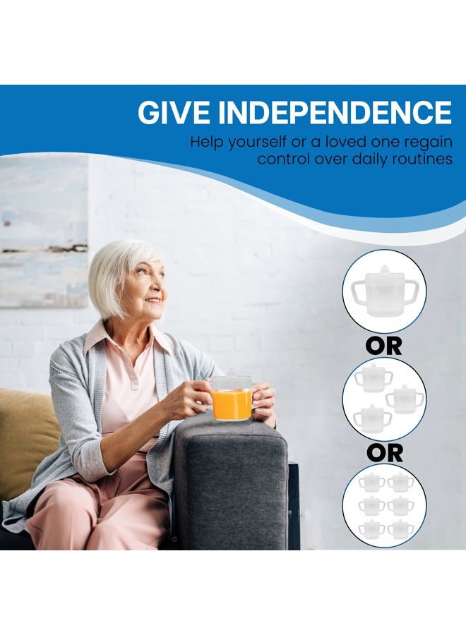 Providence Spillproof Compact 8oz Adult Sippy Cup with 2 Handles - Sip Cups for Adults for Limited Mobility - Handicapped Accessories - Handicap Cups for Elderly Care - Made in the USA - Clear - 3 - Image 2