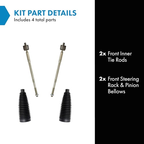 TRQ Front Steering Kit Steering Rack & Pinion Bellow Tie Rod Compatible with 2011-2016 Chrysler Town & Country 2011-2019 Dodge Grand Caravan 2012-2015 Ram C/V - Image 2