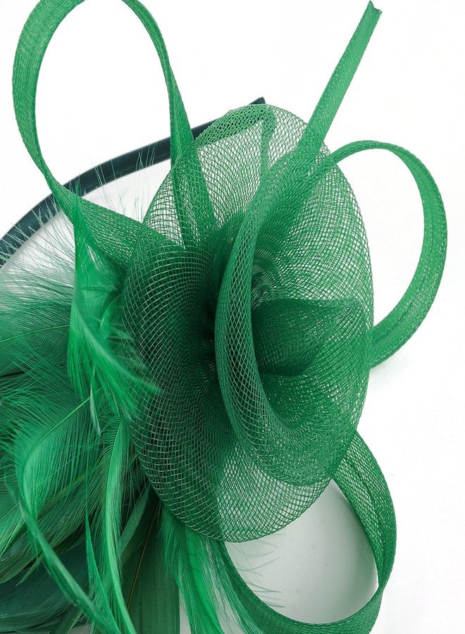 Ayliss Fascinators Hats 20s 50s Pillbox Hat Tulle Fascinators for Women Tea Party Headband Clip Hat Wedding Cocktail Headwear (Green) - Image 4