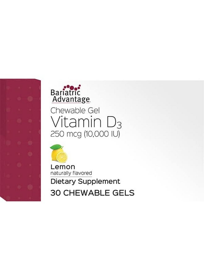 Bariatric Advantage - Vitamin D3 Chewable Gels High Potency 10000 Iu Gelemulsion Formula Designed To Support Greater Nutrient Absorption Natural Lemon Flavor 30 Count - Image 1