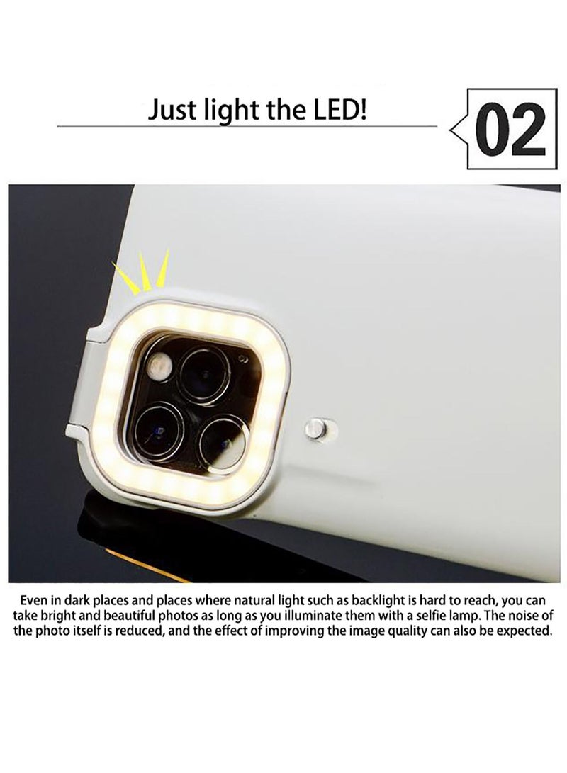 Captaintech Compatible with iPhone12/iPhone12 Pro Case, with Built in Selfie Ring Light, Light Up Case Compatible with iPhone 12 / iPhone 12 Pro - Selfie Illuminate for Women 【3 Lighting Modes】 - White - Image 5