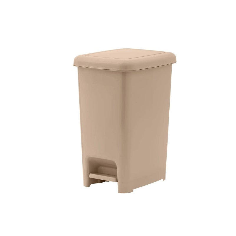 Superio Slim Trash Can with Foot Pedal 4 Gallon StepOn Garbage Can Small Plastic Can with Lid Trash Can for Bathroom Bedroom RV Kitchen Office Patio or Dorm Beige