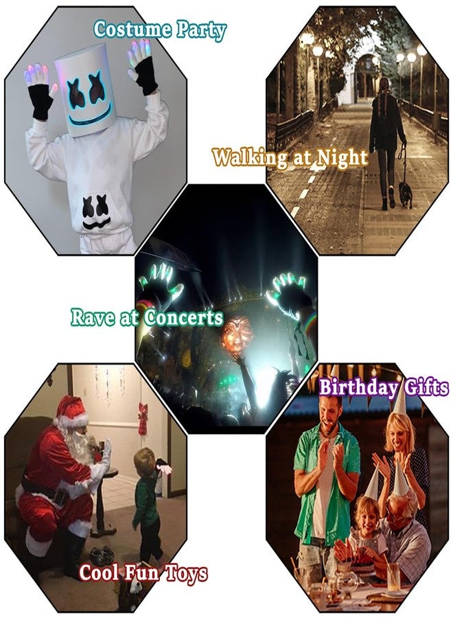 Luwint LED Colorful Flashing Finger Lighting Gloves, Cool Fun Toys for Kids 3-5 4-6 Stuffer Gifts Christmas Dance Birthday Party, 6 Glowing Modes - Image 5
