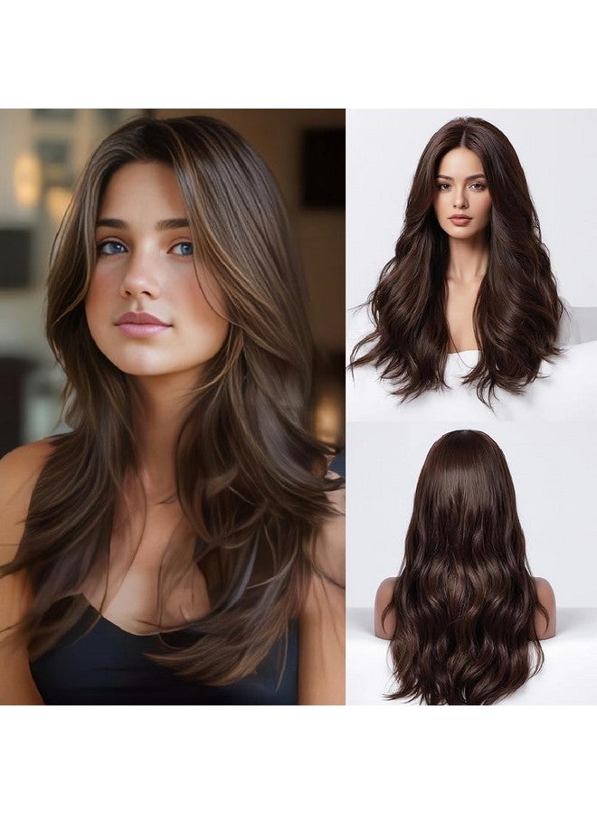 BLUSHIA Full Head Hair Wig For Women Natural Brown Curly And Synthetic Hair Fiber With Net Wig Cap - Image 1