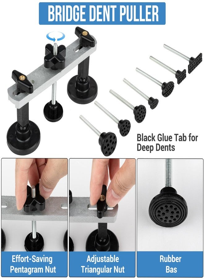 Brifara Dent Puller Hail Remover Kit, Professional Car Paintless Dent Removal Kit Tools, 2 in 1 T-Bar,Adjustable Dent Lifter, Bridge Puller Slide Hammer Dent Suction Puller for Auto Body SUV Damage DIY Repair - Image 5