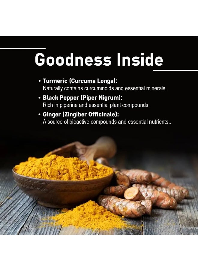 mi nature Turmeric Capsules |Curcuma with Ginger and Black Pepper |All Natural| 1000* mg, 120 Vegan * | Made in India | 2 Months Supply* - Image 3