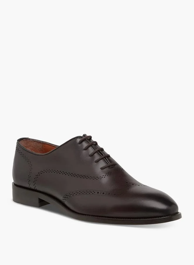 دوتشيني Men's Textured Oxford Shoes with Lace-Up Closure