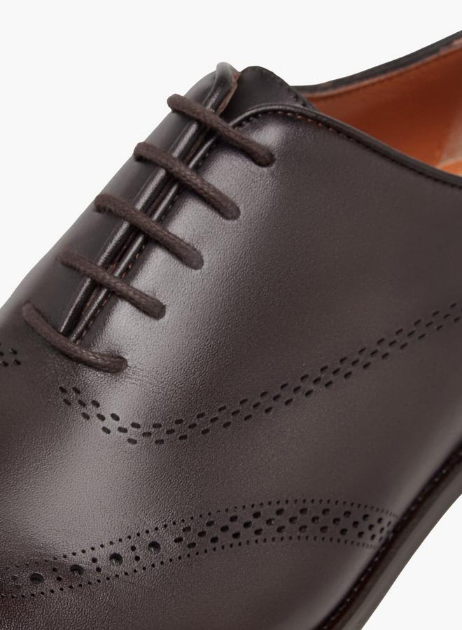 دوتشيني أحذية أكسفورد رجالية بنقوش مع إغلاق برباط - Image 4