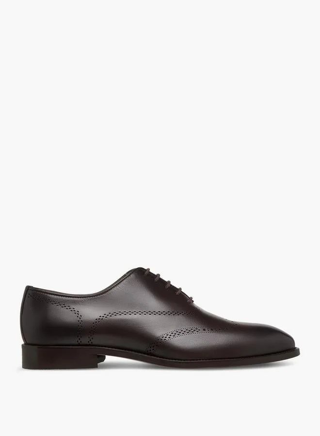 DUCHINI Men's Textured Oxford Shoes with Lace-Up Closure